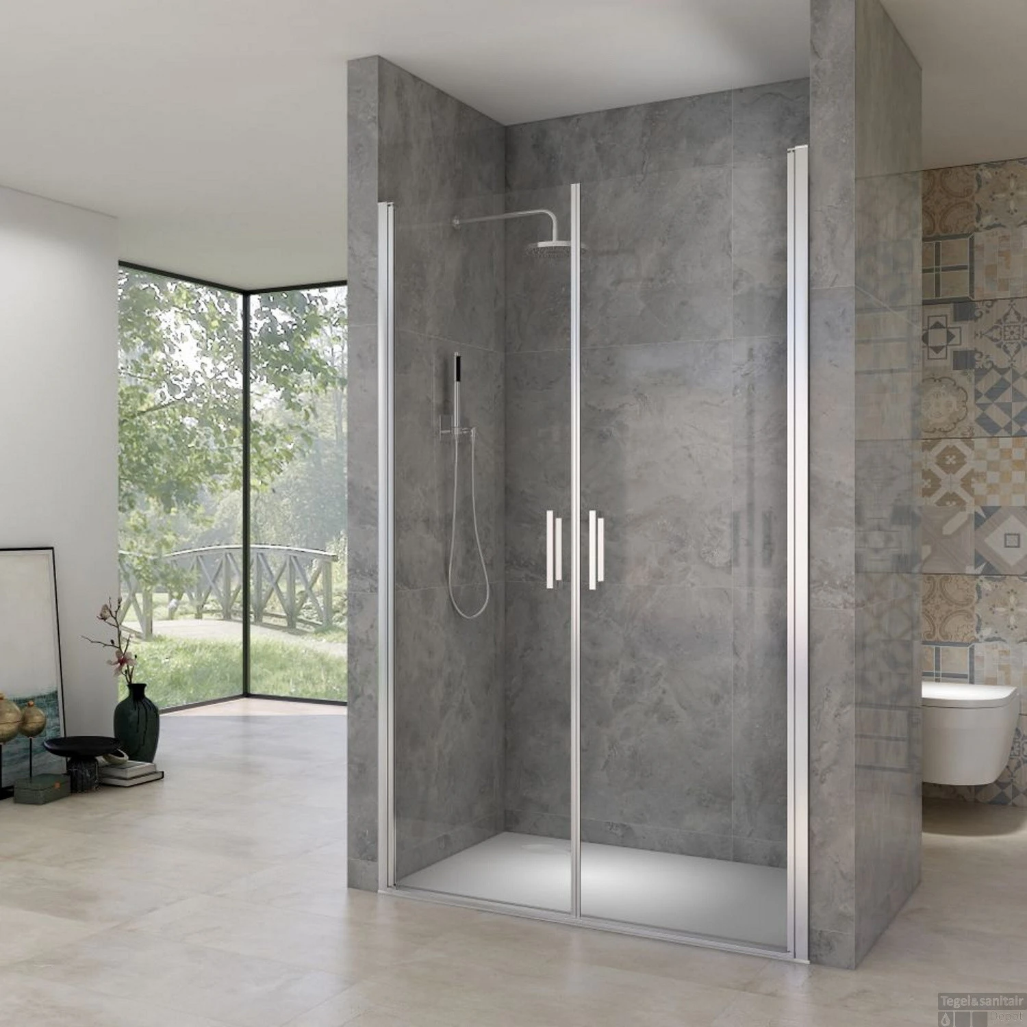 Pendeldeuren Van Rijn ST02 Saloondeur 90x200 Cm 6 Mm Chroom 3 Pendeldeuren Van Rijn ST02 Saloondeur 90x200 Cm 6 Mm Chroom