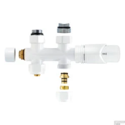 Radiatorkraan Onderblok Boss & Wessing Recht Wit