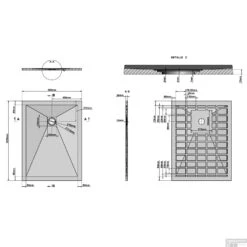 Douchetub Sanimar Sanistone 120 X 90 Cm Cement Grijs -Badkamerwinkel sanistone 120x90 tech 2