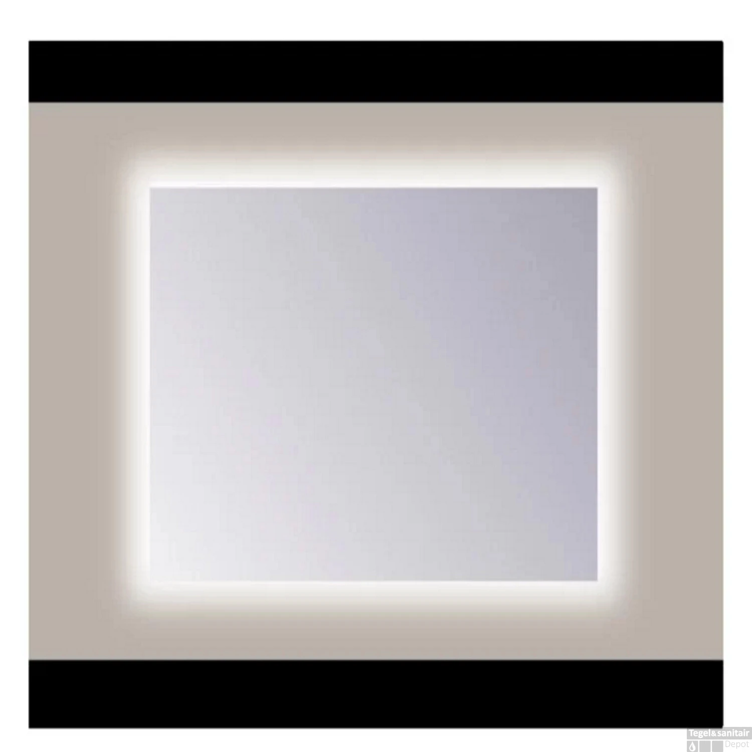 Spiegel Sanicare Q-Mirrors 100x60 Cm PP-Geslepen Vierkant Met Rondom LED Warm White En Afstandsbediening Incl. Ophangmateriaal