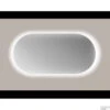Spiegel Sanicare Q-Mirrors 40x100 Cm Ovaal Met Rondom LED Warm White En Afstandsbediening Incl. Ophangmateriaal