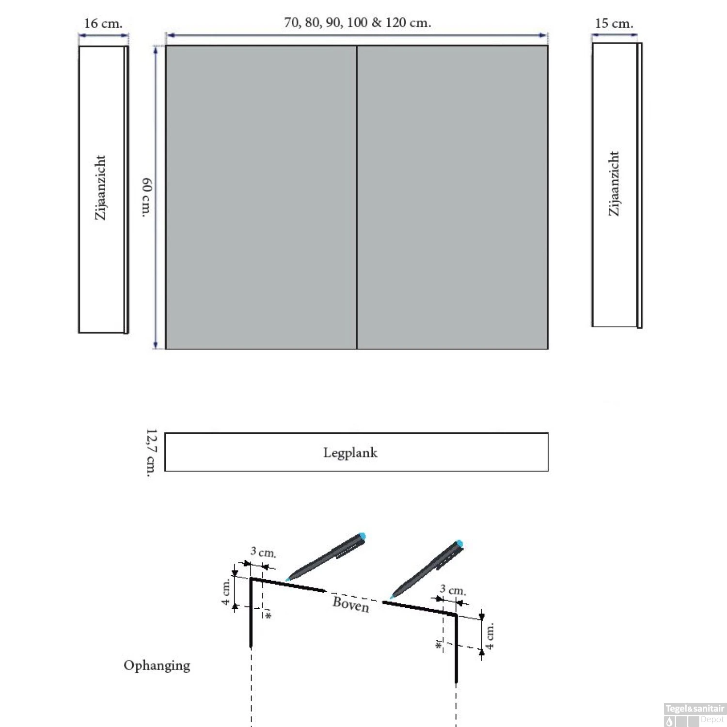 Spiegelkast Sanicare Qlassics Ambiance 100 Cm 2 Deuren Truffel 9 Spiegelkast Sanicare Qlassics Ambiance 100 Cm 2 Deuren Truffel - Afbeelding 7