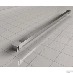 BWS Inloopdouche Pro Line Middenband 100x200 8mm Nano Coating RVS Profiel En Stang -Badkamerwinkel stabilisatiestang geb. staal 8