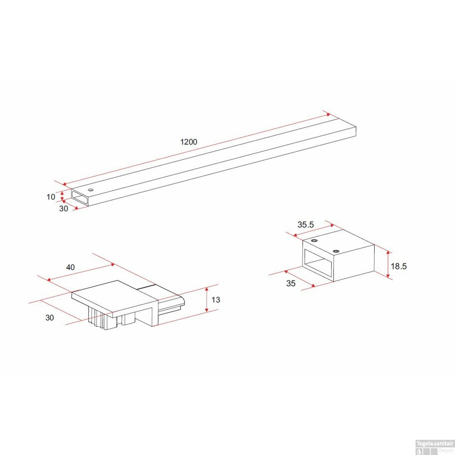 Stabilisatiestang Voor Inloopdouche Wiesbaden Horizon 120 Cm Mat Zwart 7 Stabilisatiestang Voor Inloopdouche Wiesbaden Horizon 120 Cm Mat Zwart - Afbeelding 5