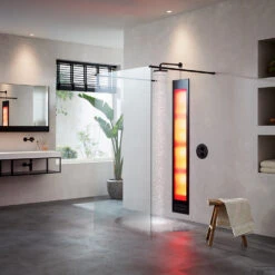 Sunshower Deluxe Black UV En Infrarood Inbouwapparaat 32x187x16 Cm Aluminium Zwart -Badkamerwinkel sunshower ir black badkamer