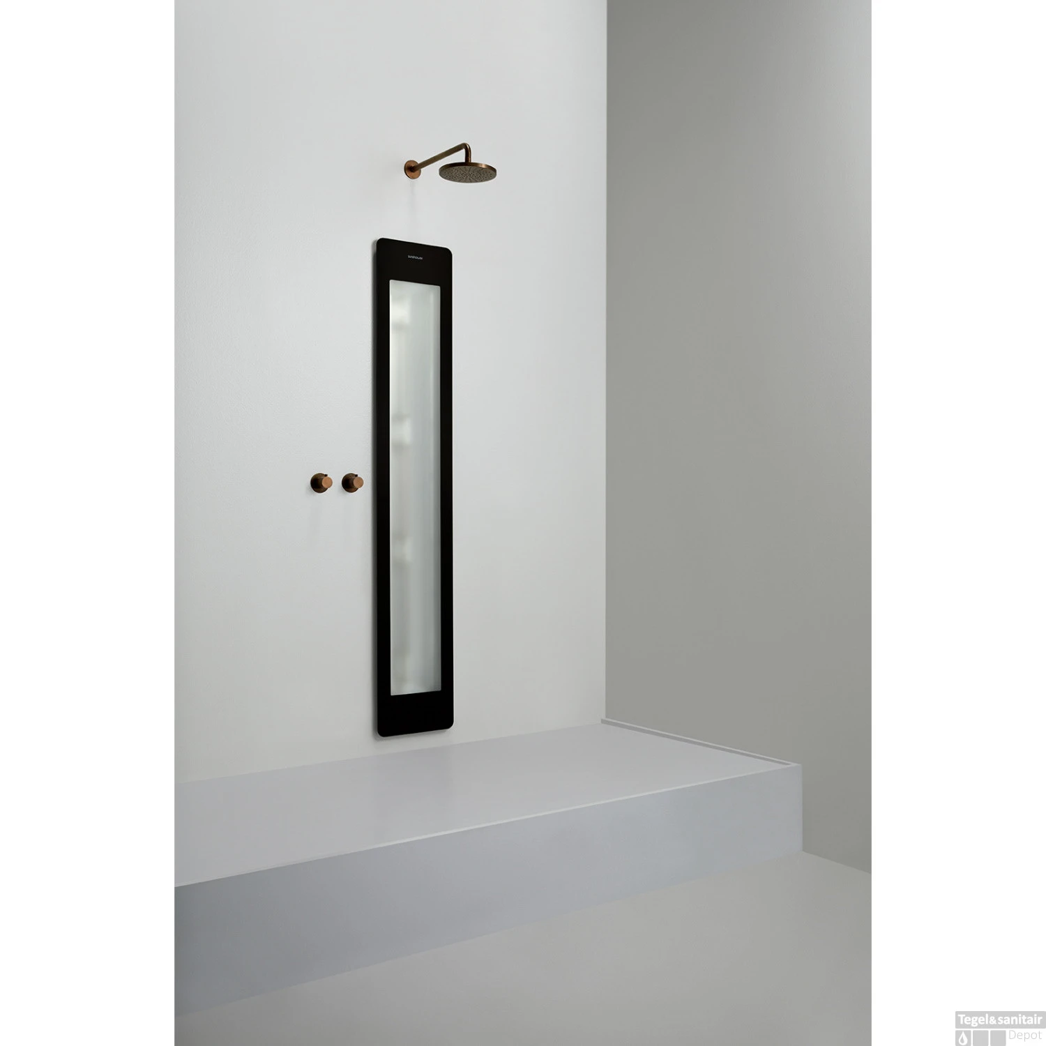 Sunshower Plus L Round Infrarood En UV-licht 185x33 Cm Inbouw - Opbouw Vlak Of Hoek Black 7 Sunshower Plus L Round Infrarood En UV-licht 185x33 Cm Inbouw - Opbouw Vlak Of Hoek Black - Afbeelding 5