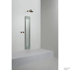 Sunshower Plus L Round Infrarood En UV-licht 185x33 Cm Inbouw - Opbouw Vlak Of Hoek Organic Grey -Badkamerwinkel sunshower oneplus l organic grey inbouw uit geheel 2