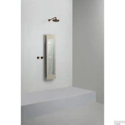 Sunshower One M Round Infrarood 140x33 Cm Inbouw - Opbouw Vlak Of Hoek Sand White 11 Sunshower One M Round Infrarood 140x33 Cm Inbouw - Opbouw Vlak Of Hoek Sand White -Badkamerwinkel sunshower oneplus m sand white opbouw uit geheel