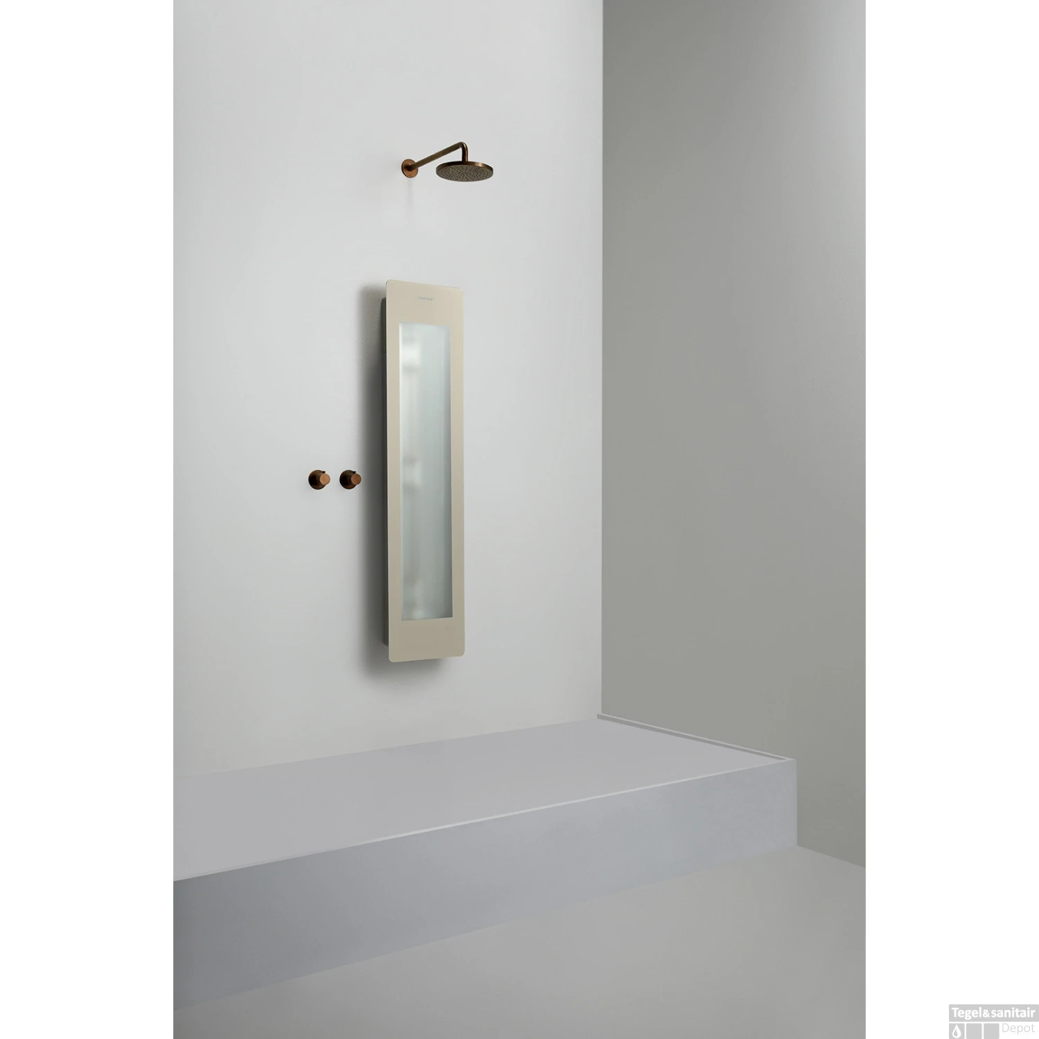 Sunshower One M Round Infrarood 140x33 Cm Inbouw - Opbouw Vlak Of Hoek Sand White 5 Sunshower One M Round Infrarood 140x33 Cm Inbouw - Opbouw Vlak Of Hoek Sand White - Afbeelding 3