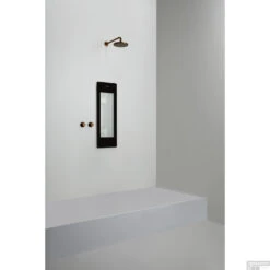 Sunshower One S Round Infrarood 95x33 Cm Inbouw - Opbouw Vlak Of Hoek Black -Badkamerwinkel sunshower oneplus s black inbouw uit geheel