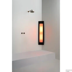 Sunshower One M Round Infrarood 140x33 Cm Inbouw - Opbouw Vlak Of Hoek Black -Badkamerwinkel sunshoweroneplus m black hoek ir geheel