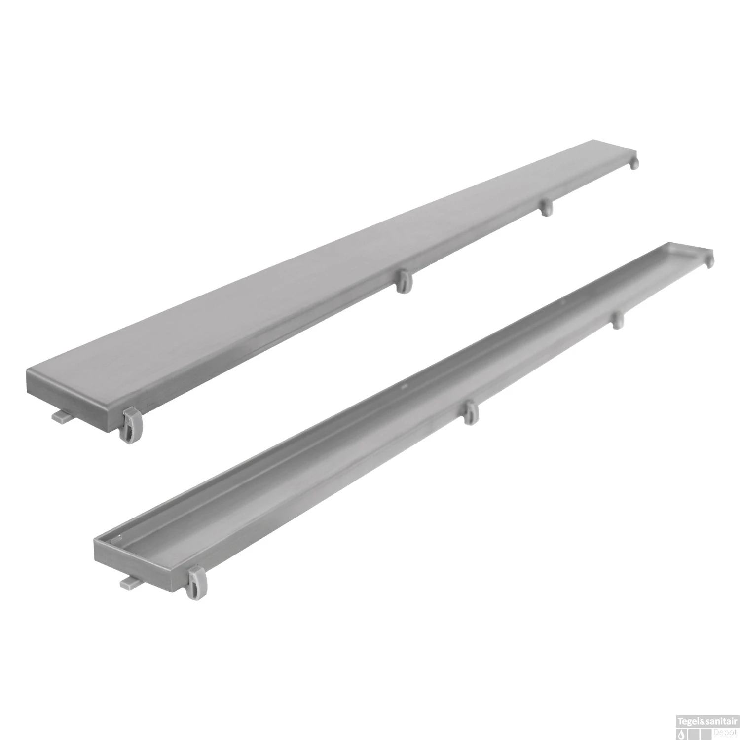 Tegelrooster Differnz T.b.v. Douchegoot 80 Cm Geborsteld RVS 3 Tegelrooster Differnz T.b.v. Douchegoot 80 Cm Geborsteld RVS