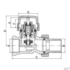 Thermostatisch Radiatorventiel Riko 1/2"x15 Mm Recht Mat Zwart -Badkamerwinkel thermostatisch radiatorventiel riko 1 2 x 15 mm recht mat zwart tech2