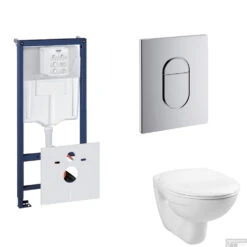 Grohe Rapid SL Toiletset Set01 Basic Smart Met Grohe Arena Of Skate Drukplaat -Badkamerwinkel toiletset grohe rapid sl set1 shop 1