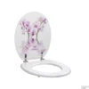 Toiletzitting Allibert Decor Orchidee 37,3x5,6x44,8 Cm MDF Inox Scharnieren -Badkamerwinkel toiletzitting allibert decor orchidee shop