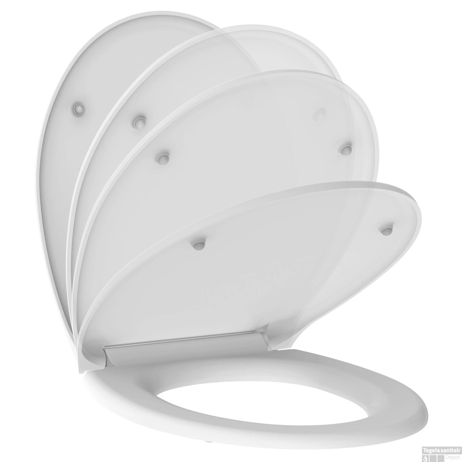 Toiletzitting Allibert Dolceo Afklikbaar 37x5,5x46,5 Cm SoftClose Katoen Mat Wit 6 Toiletzitting Allibert Dolceo Afklikbaar 37x5,5x46,5 Cm SoftClose Katoen Mat Wit - Afbeelding 4