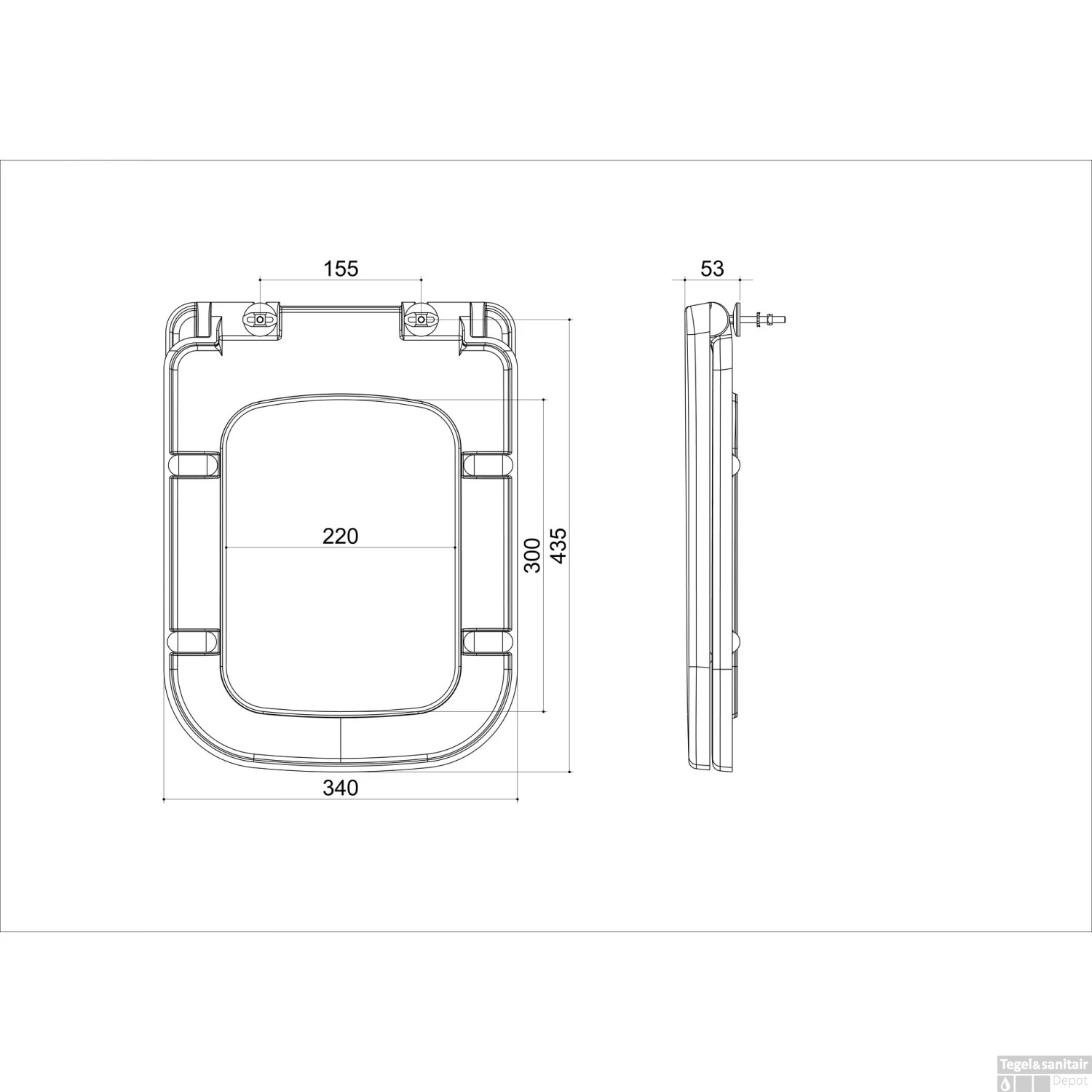 Toiletzitting Met Deksel Wiesbaden Carré Softclose Wit 5 Toiletzitting Met Deksel Wiesbaden Carré Softclose Wit - Afbeelding 3
