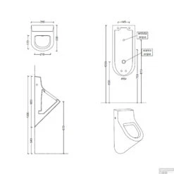 Urinoir Set Salenzi Hung Achterinlaat Mat Zwart Met TECE Loop Drukplaat Kunststof -Badkamerwinkel urinoir salenzi mat wit tech 5 1