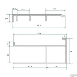 Verbredingsprofiel Voor Douchewand Wiesbaden Aluminium 3x200cm -Badkamerwinkel verbredingsprofiel voor douchewand aluminium 3x200 of 202cm 20.3882 1