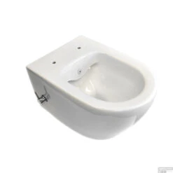 Wandcloset Sanicare Rondo Compact Rimfree Met Bidetsproeier En Geïntegreerde Kraan Exl. Ztting Wit