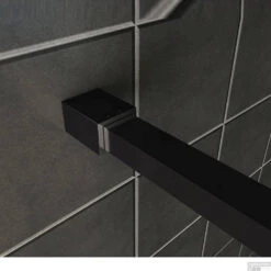 Vierkante Stabilisatiestang 120 Cm Mat Zwart (complete Set) -Badkamerwinkel wiesbaden slim profielset met stabilisatiestang 120cm mat zwart 1