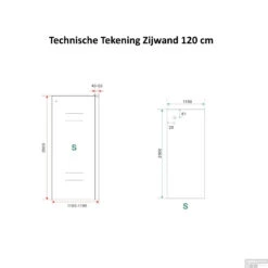BWS Douchecabine Softclose 2.0 120x120 Cm Met Nisdeur En Zijwand 8mm Aluminium NANO Coating -Badkamerwinkel zijwand 120 tech 1