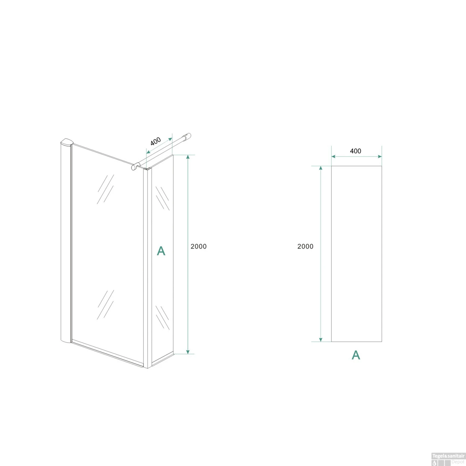 Zijwand Hoekprofiel Wiesbaden Met Middenband 30x200cm 10mm NANO 6 Zijwand Hoekprofiel Wiesbaden Met Middenband 30x200cm 10mm NANO - Afbeelding 4